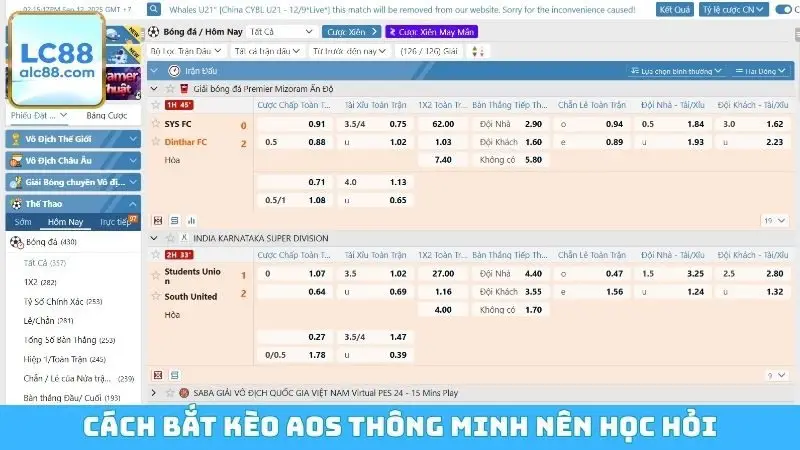 Cách bắt kèo AOS thông minh nên học hỏi